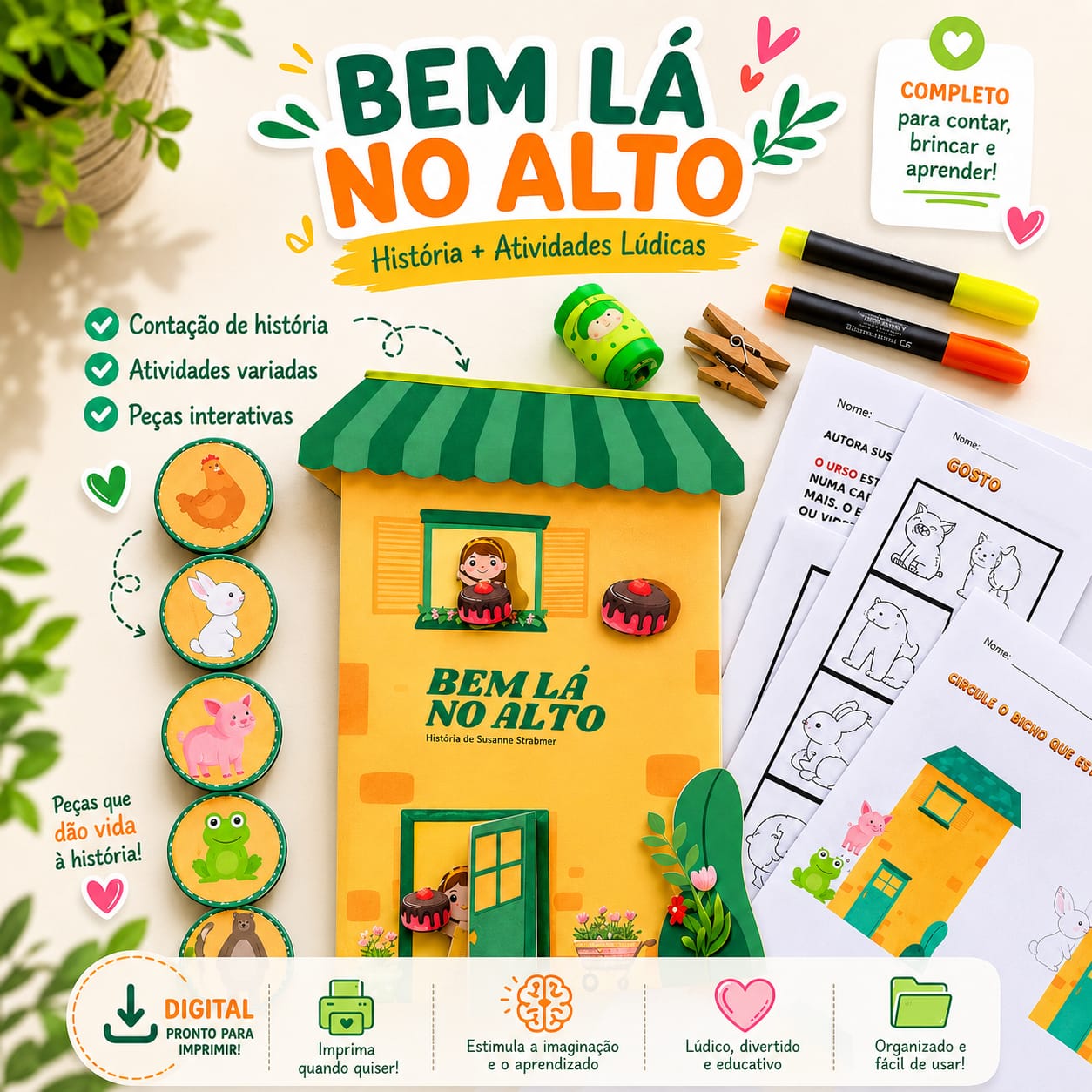 Sequência de atividades história Bem Lá no Alto para Educação Infantil