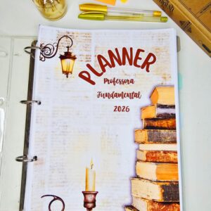 Planner da Professora Ensino Fundamental 2026 - Tons Neutros