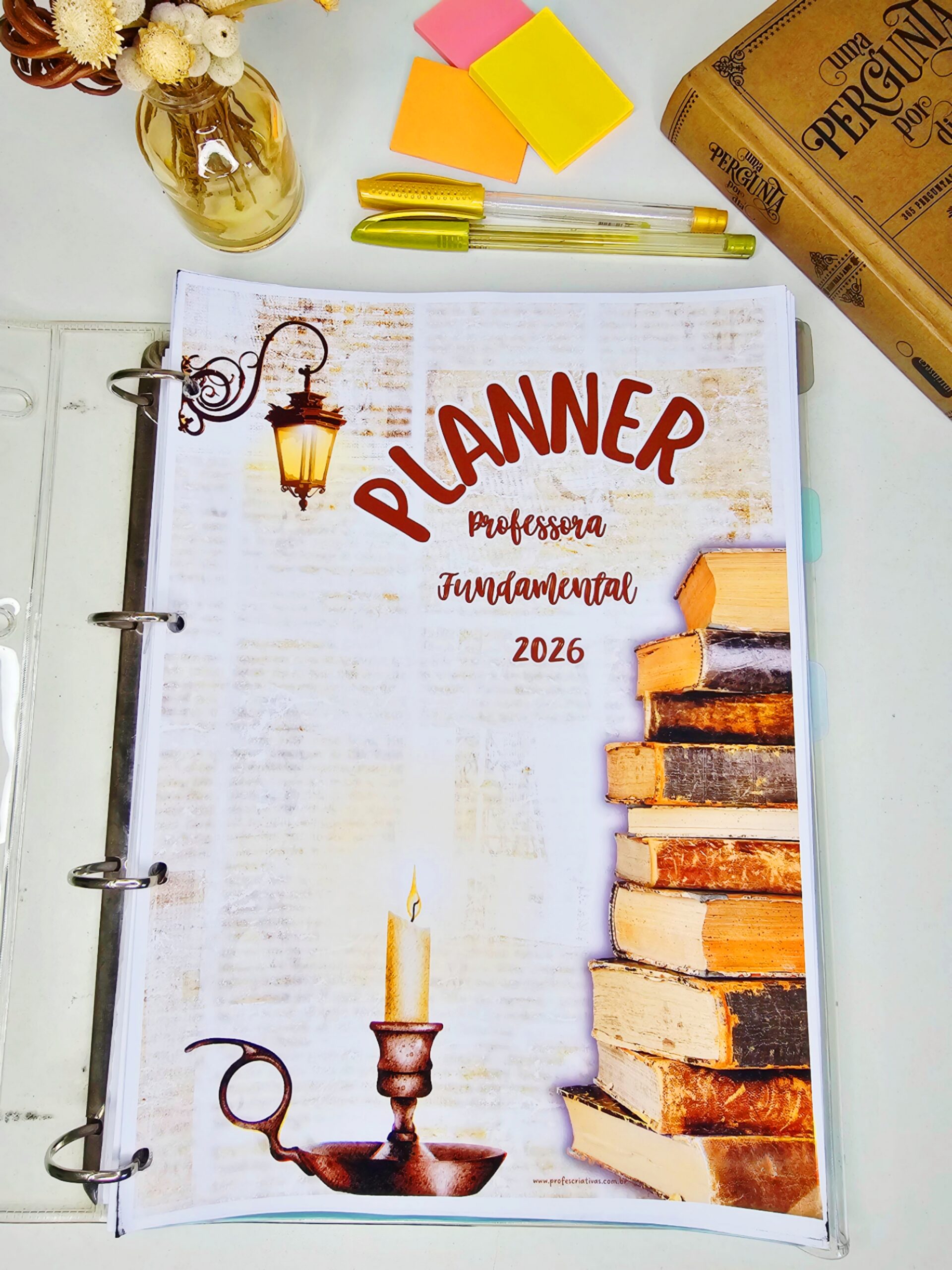 Planner da Professora Ensino Fundamental 2026 - Tons Neutros