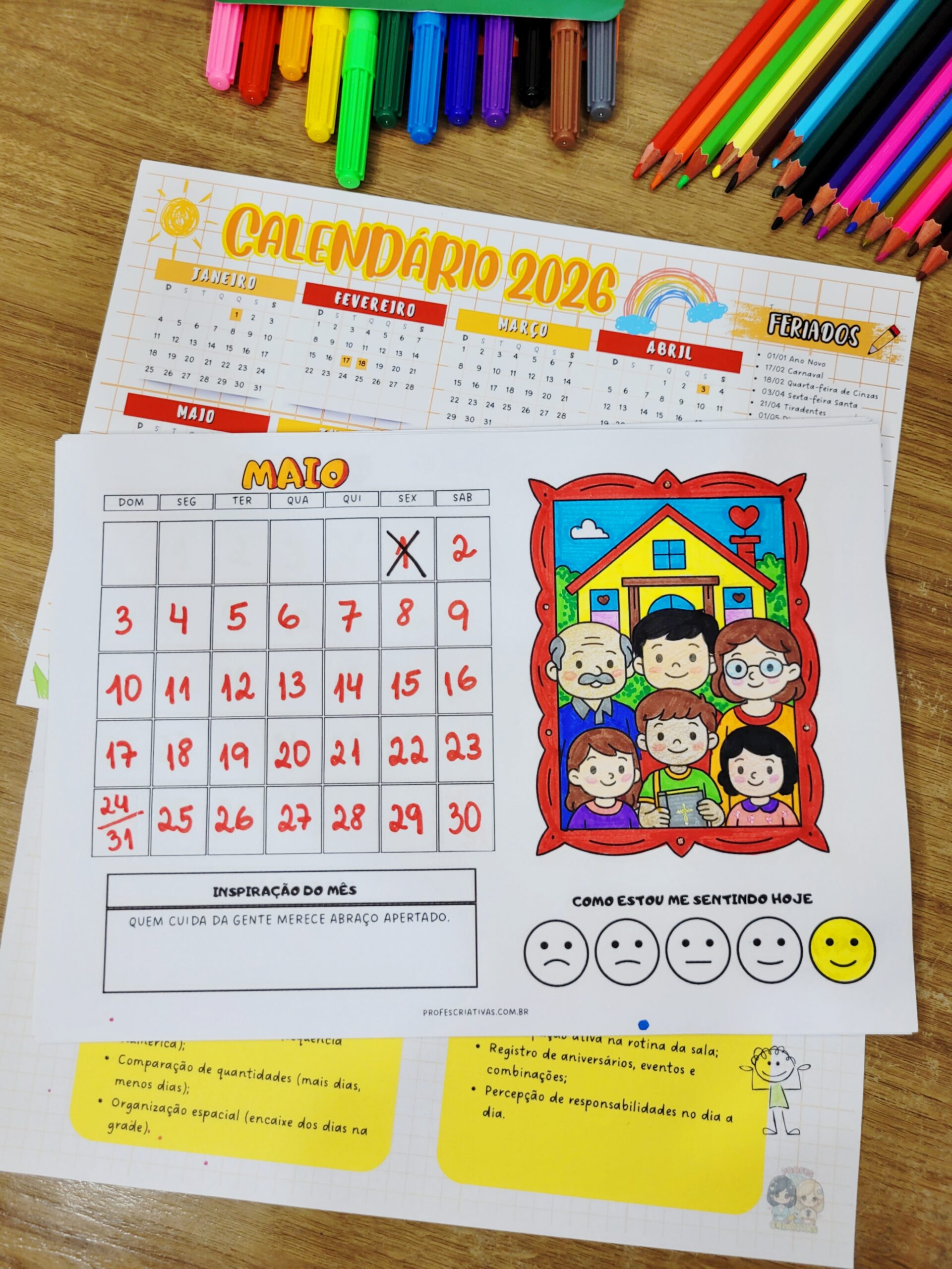 Calendário da Criança para Colorir - Imagem 2