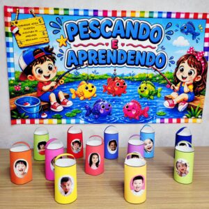 Pescando e aprendendo: Chamadinha! - Editável no CANVA