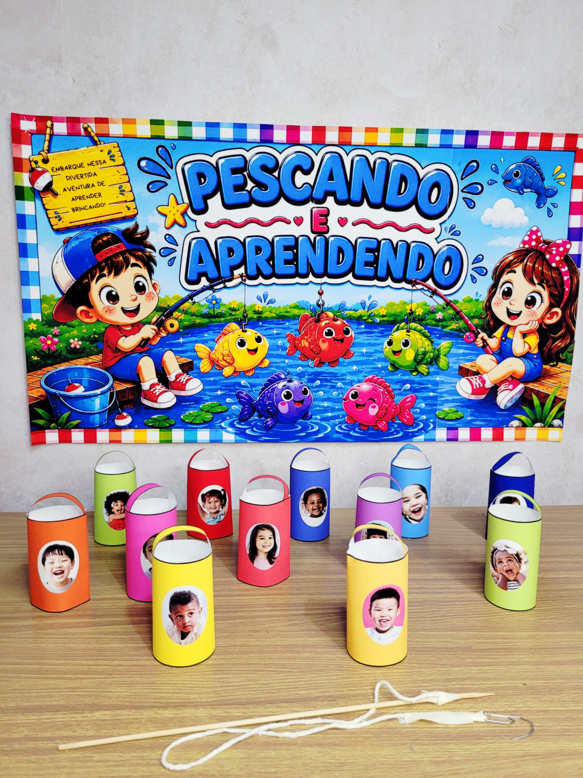 Pescando e aprendendo: Chamadinha! - Editável no CANVA
